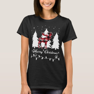 Single Dad Moose Buffalo Red Plaid Christmas Match T-Shirt