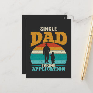 Single Dad Taking Application Holiday Postcard