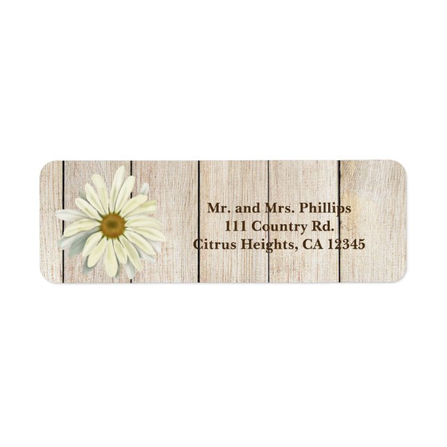 Single Daisy Flower & Light Rustic Country Wood (Front)