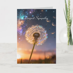 Single dandelion head with its seeds, sympathy  card