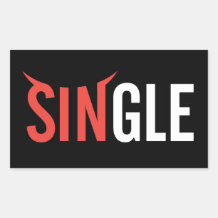 Single Dark Rectangular Sticker