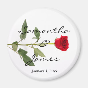 Single Elegant Long Stem Red Rose Magnet