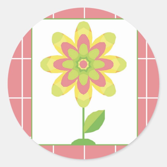 Single Flower Mother's Day Classic Round Sticker (Front)