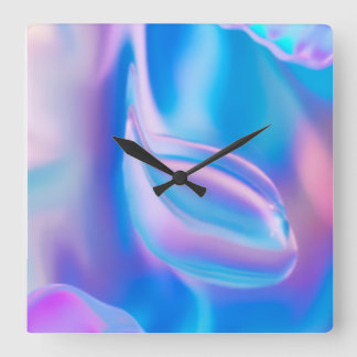 Single glass square wall clock