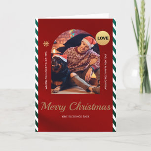 Single Guy Christmas Card with Dog 5x7"