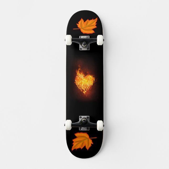 Single Heart on Flame picture  Skateboard (Front)