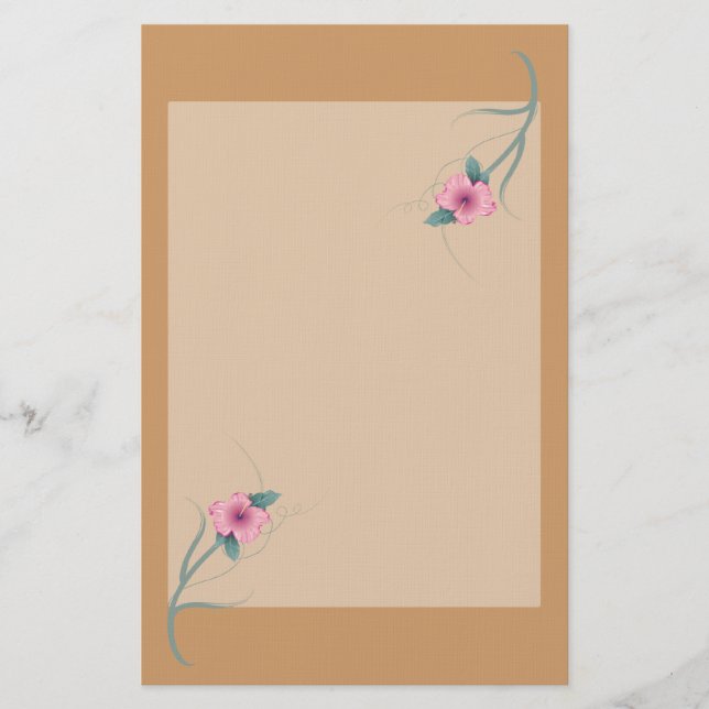 Single Hibiscus Stationary Stationery (Front)