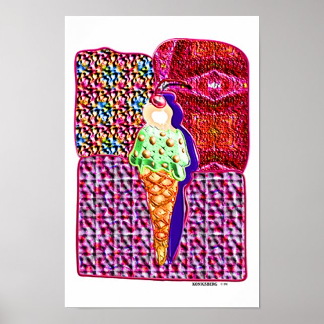 single ice cream cone 1 poster (Front)