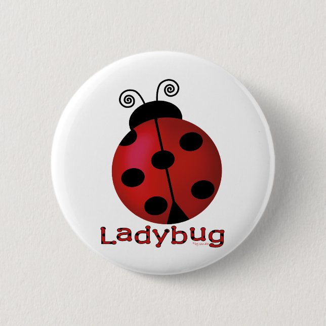 Single Ladybug 6 Cm Round Badge (Front)