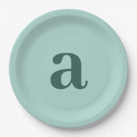 Single Letter Monogram Teal Blue Minimalist