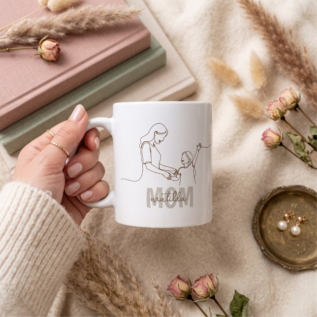 Single line art personalised mum's mug (Creator Uploaded)