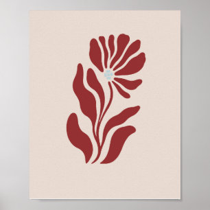 Single-Line Botanical Flower Poster