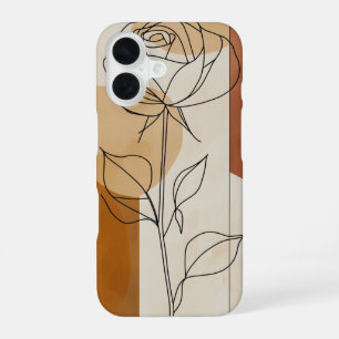 Single Line Rose iPhone 16 Case