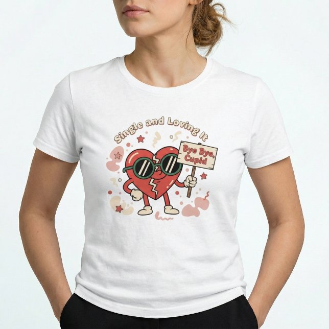 Single & Loving It Retro Funny Canvas  Tri-Blend S Shirt (Creator Uploaded)
