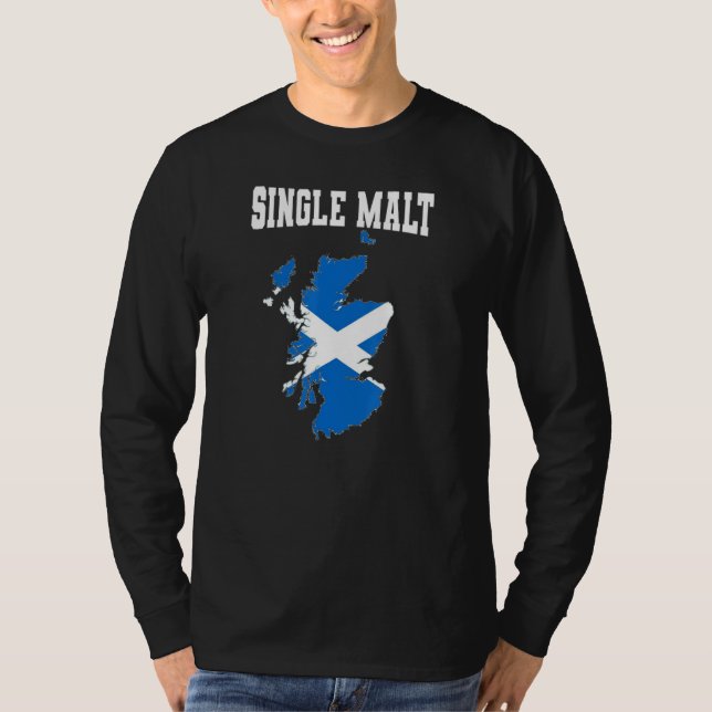 Single Malt Whisky Scotland Flag Country Geniese D T-Shirt (Front)