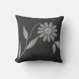 Single Mid Century Daisy Charcoal Cushion