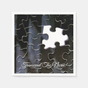 Single Missing Puzzle Piece Close-up Photograph Napkin