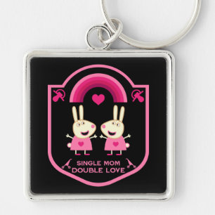 Single Mom Of Twins Key Ring
