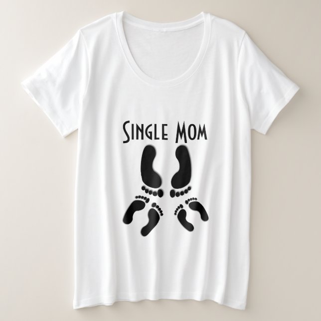 Single Mum Footprint T Shirt (Design Front)