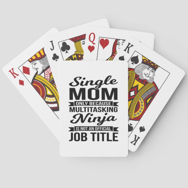 Single Mum Multitasking Ninja Playing Cards (Back)