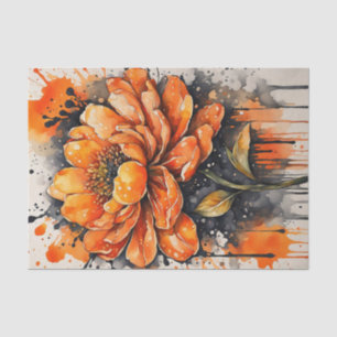 Single Orange Flower Spring Decoupage Paper