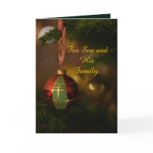 SINGLE ORNAMENT SON AND FAMILY CHRISTMAS CARD
