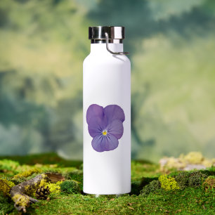 Single Pansy Bloom Water Bottle