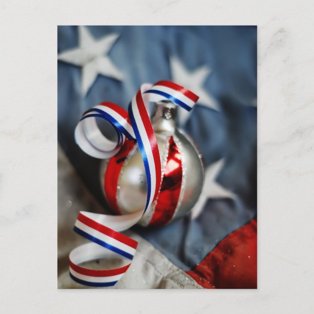 Single Patriotic Ornament Postcard (Front)