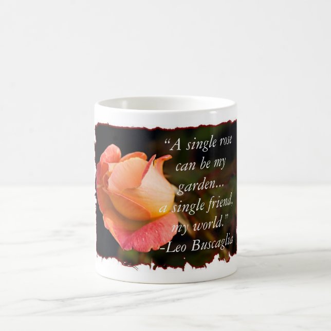 Single Peach Rose w/ quote Mug (Center)