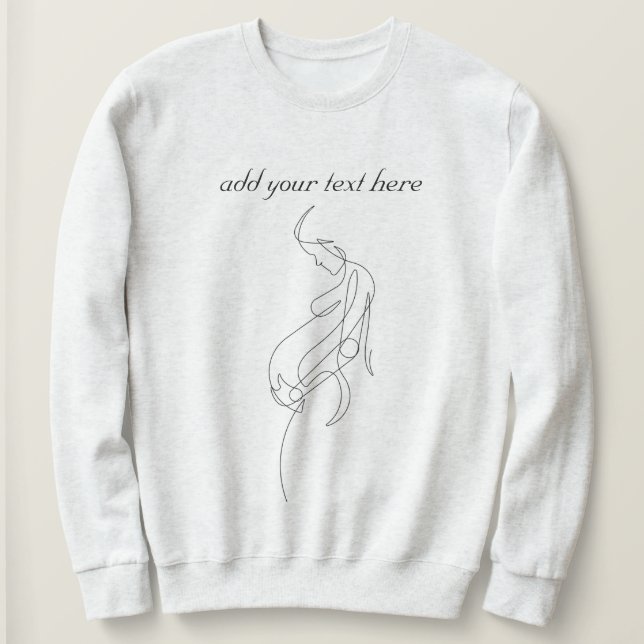 Single Pen Lined Pregnant Woman Sweatshirt (Design Front)