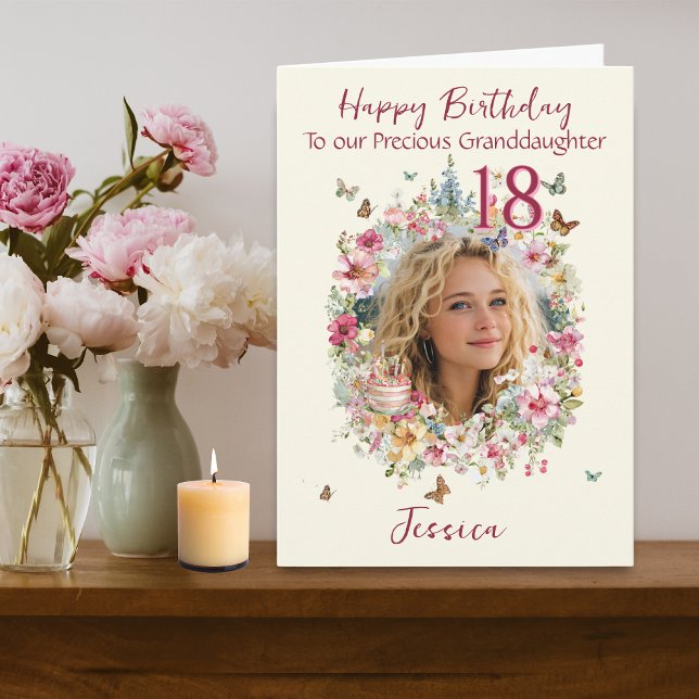 Single Photo Floral Birthday Card (Creator Uploaded)