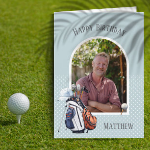 Single Photo Golf Themed Birthday Card