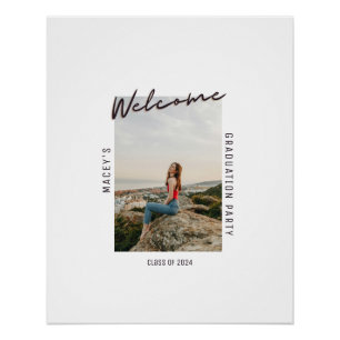 Single Photo Graduation Party Welcome Poster Sign