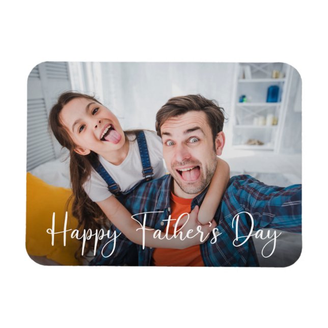 Single Photo Happy Father's Day Magnet (Horizontal)