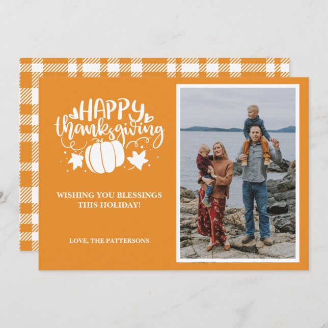 Single Photo Happy Thanksgiving (Front/Back)