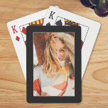 Single Photo Template on Black Playing Cards<br><div class="desc">Single Photo Template with a Thin White Frame on Black Party Playing Cards.</div>