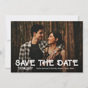 Single Photo White Overlay Wedding Save the Date