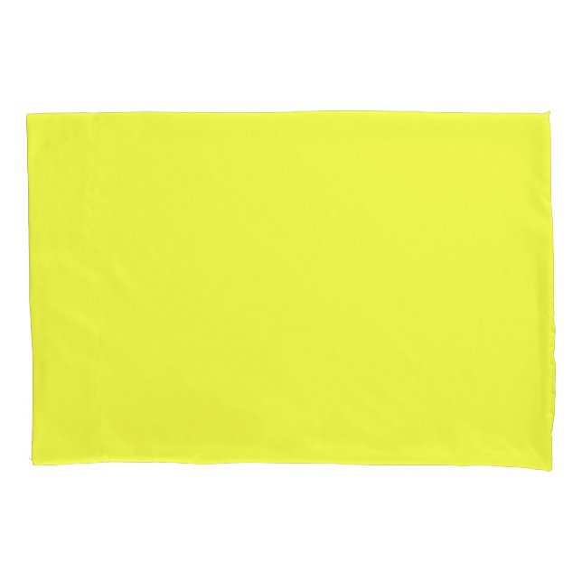 Single Pillowcase, Standard, Neon Yellow Pillowcase (Front-Left)