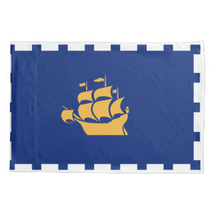 Single Pillowcase with flag of Quebec  City