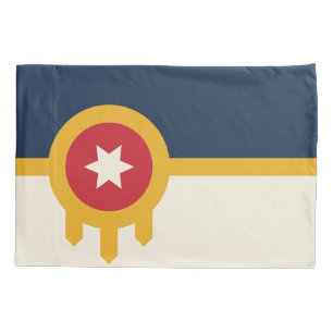 Single Pillowcase with flag of Tulsa, Oklahoma