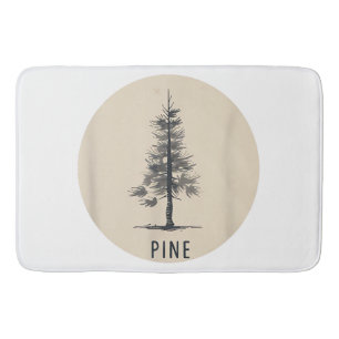 Single Pine Tree Outfit Bath Mat