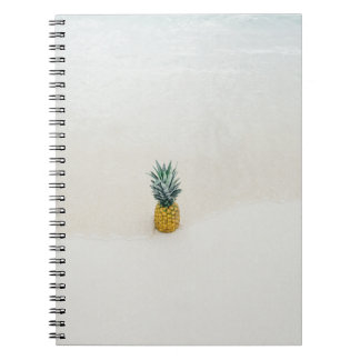 Single pineapple on the beach notebook