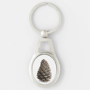Single pinecone key ring