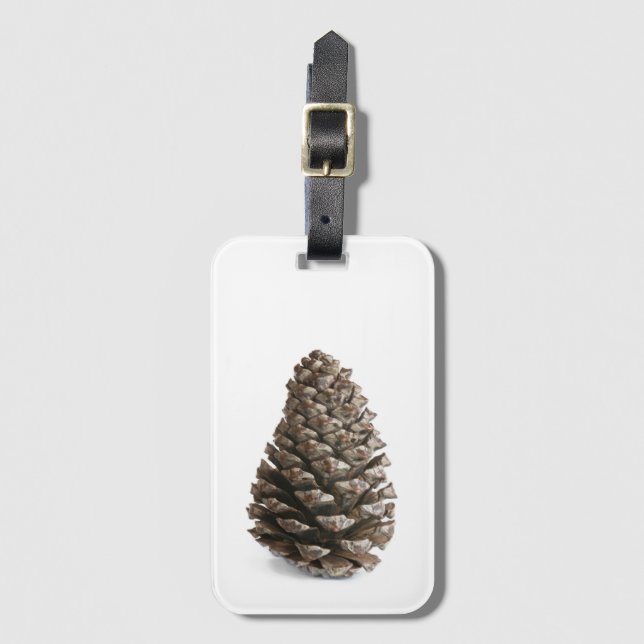 Single pinecone luggage tag (Front Vertical)