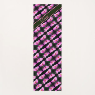 Single Pink Cosmos Flower Pattern Personalised Yoga Mat