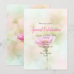 'Single Pink Daisy' Any Occasion Invitation