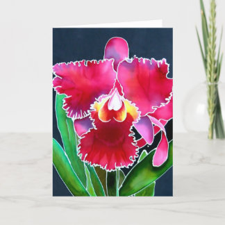 Single Pink Orchid Card