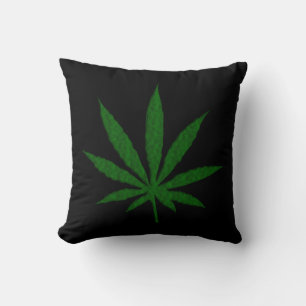 Single Pot Leaf on Black Cushion