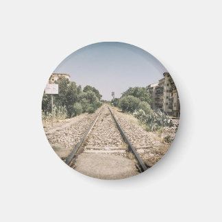 Single Railway Track in Southern Italy Magnet