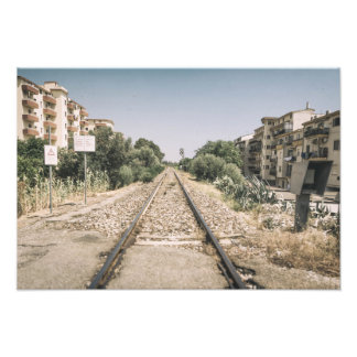 Single Railway Track in Southern Italy Photo Print